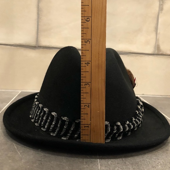 Bonar Phelps black men’s dress hat fedora 10x short brim gray feather elk red - Picture 14 of 14